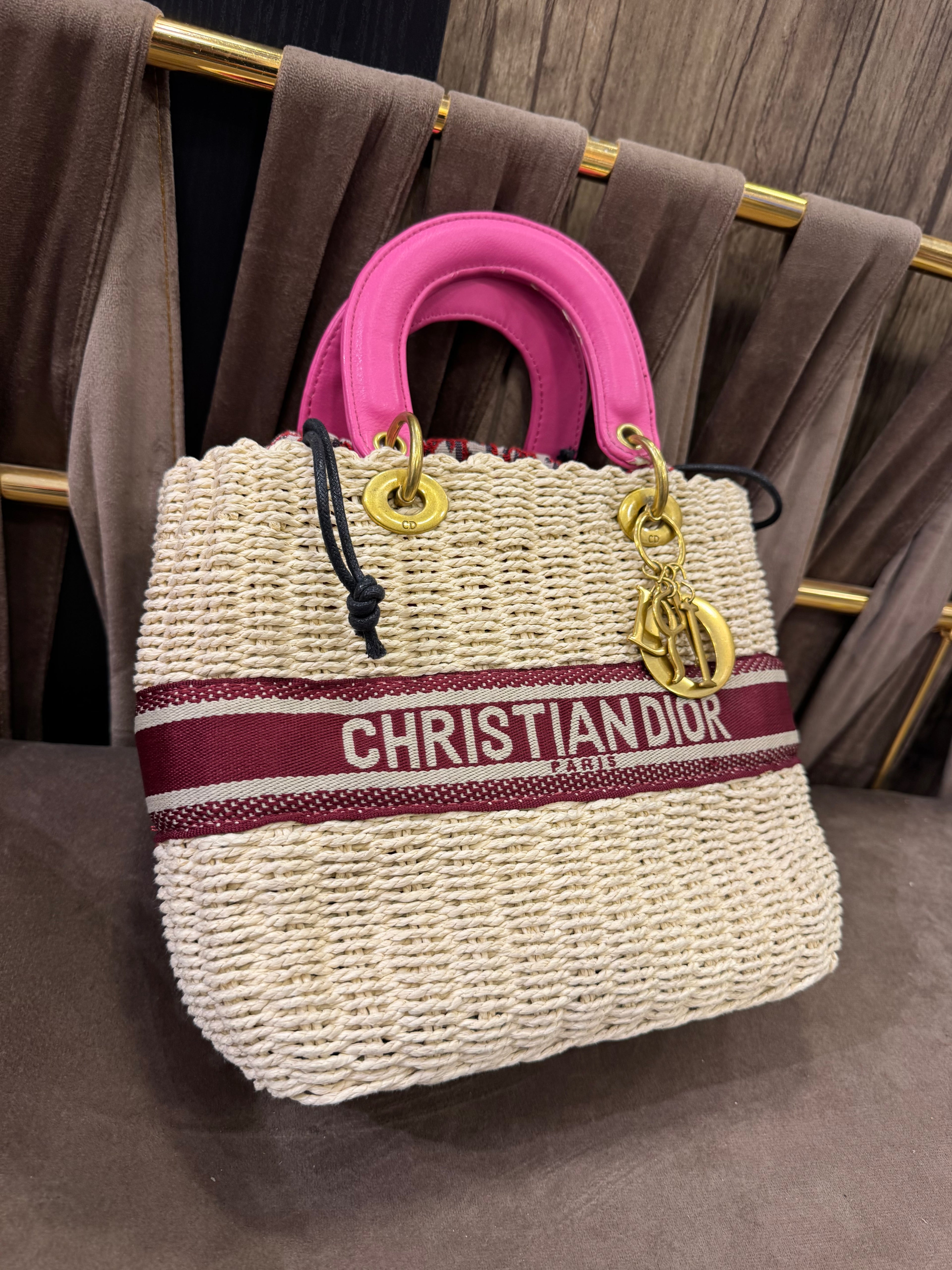 DIOR Medium Lady Dior Wicker Bag