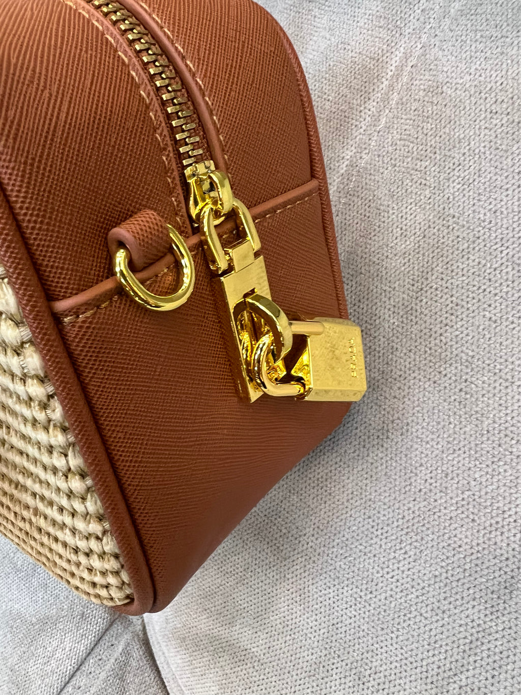 Prada woven raffia
