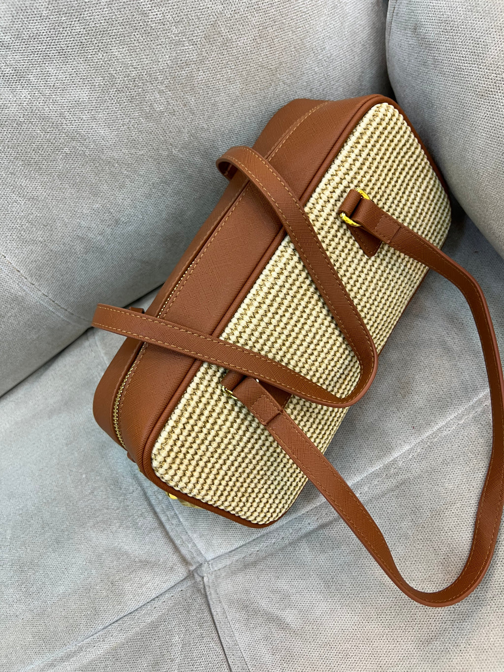 Prada woven raffia