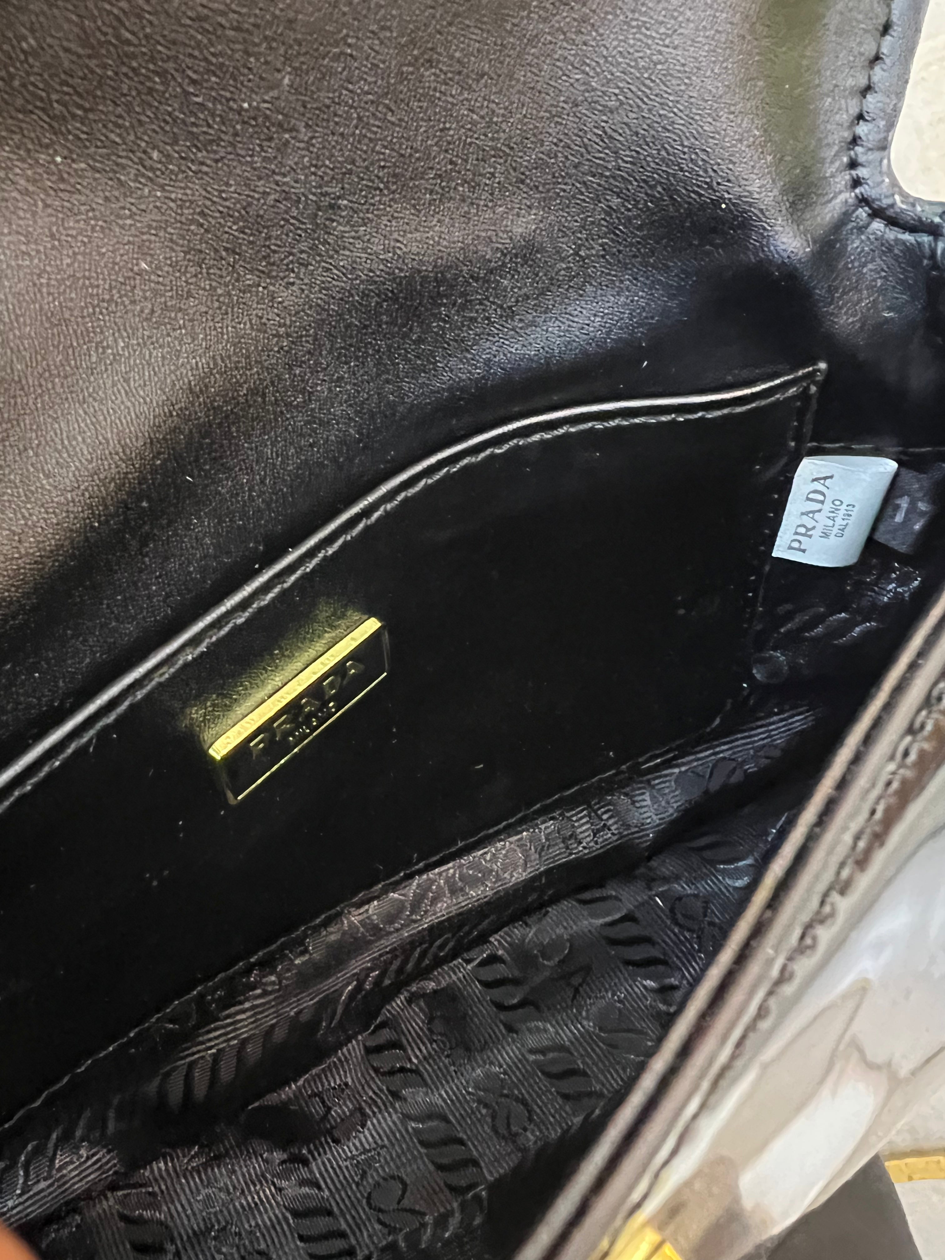 Prada Spazzolato Triangle Flap Shoulder Bag