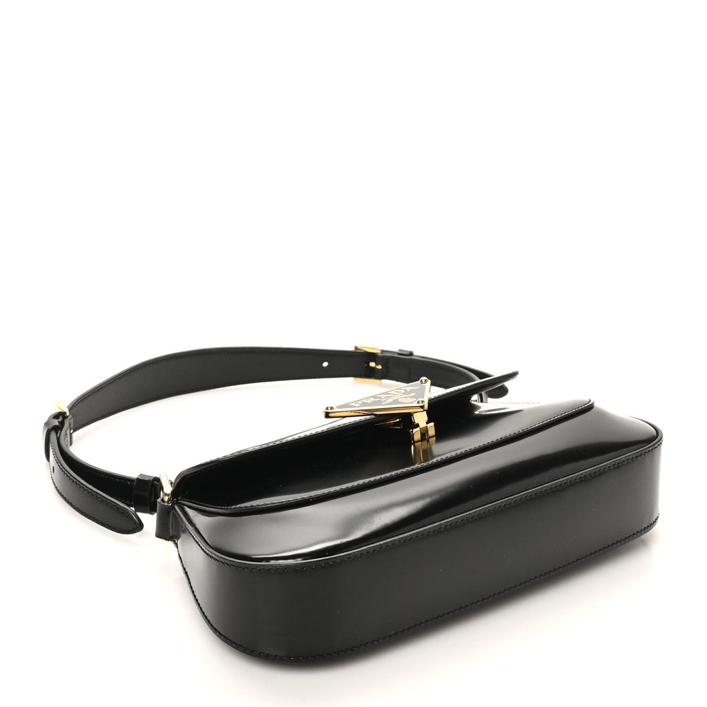 Prada Spazzolato Triangle Flap Shoulder Bag
