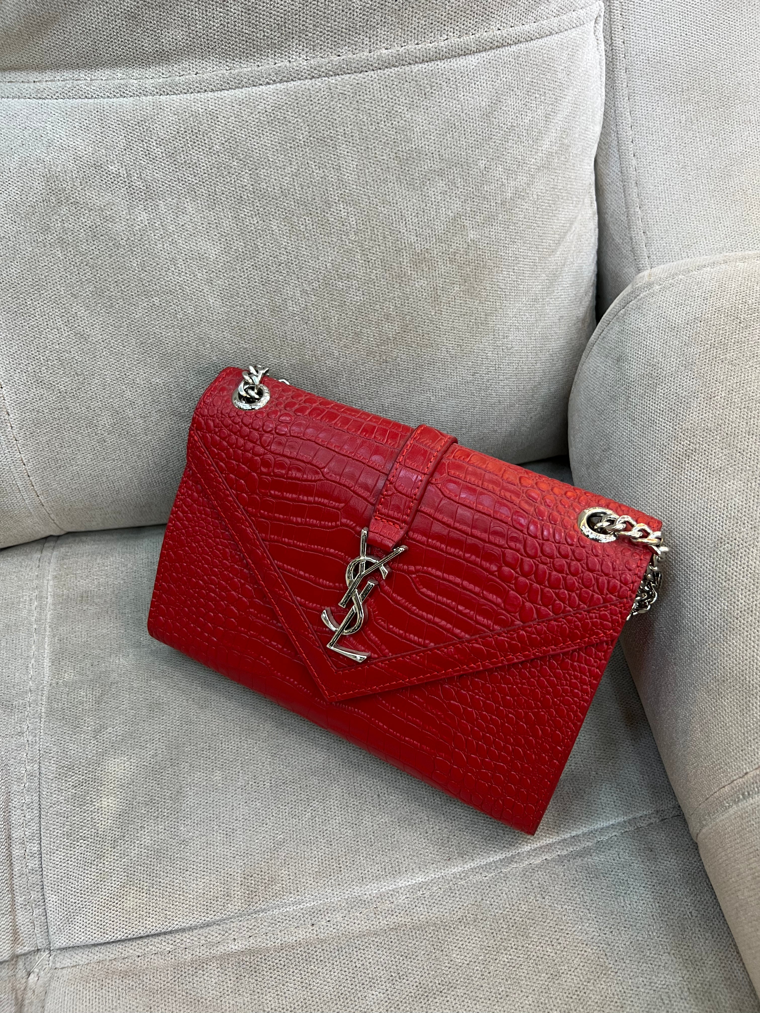 YSL Cassandra clutch crocodile