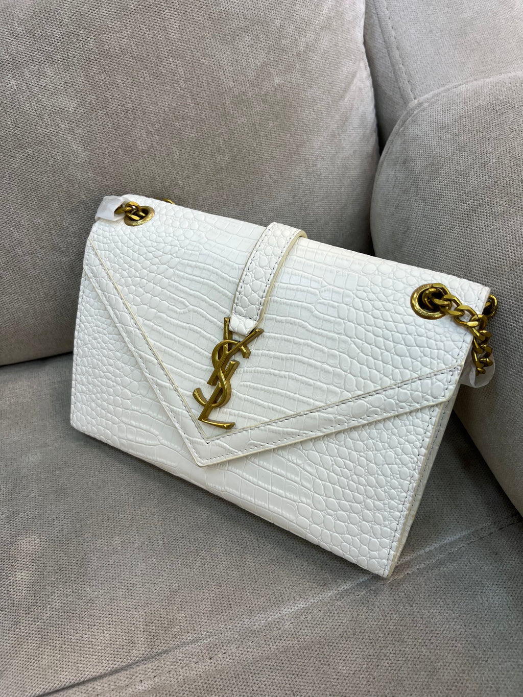 YSL Cassandra clutch crocodile