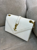 YSL Cassandra clutch crocodile