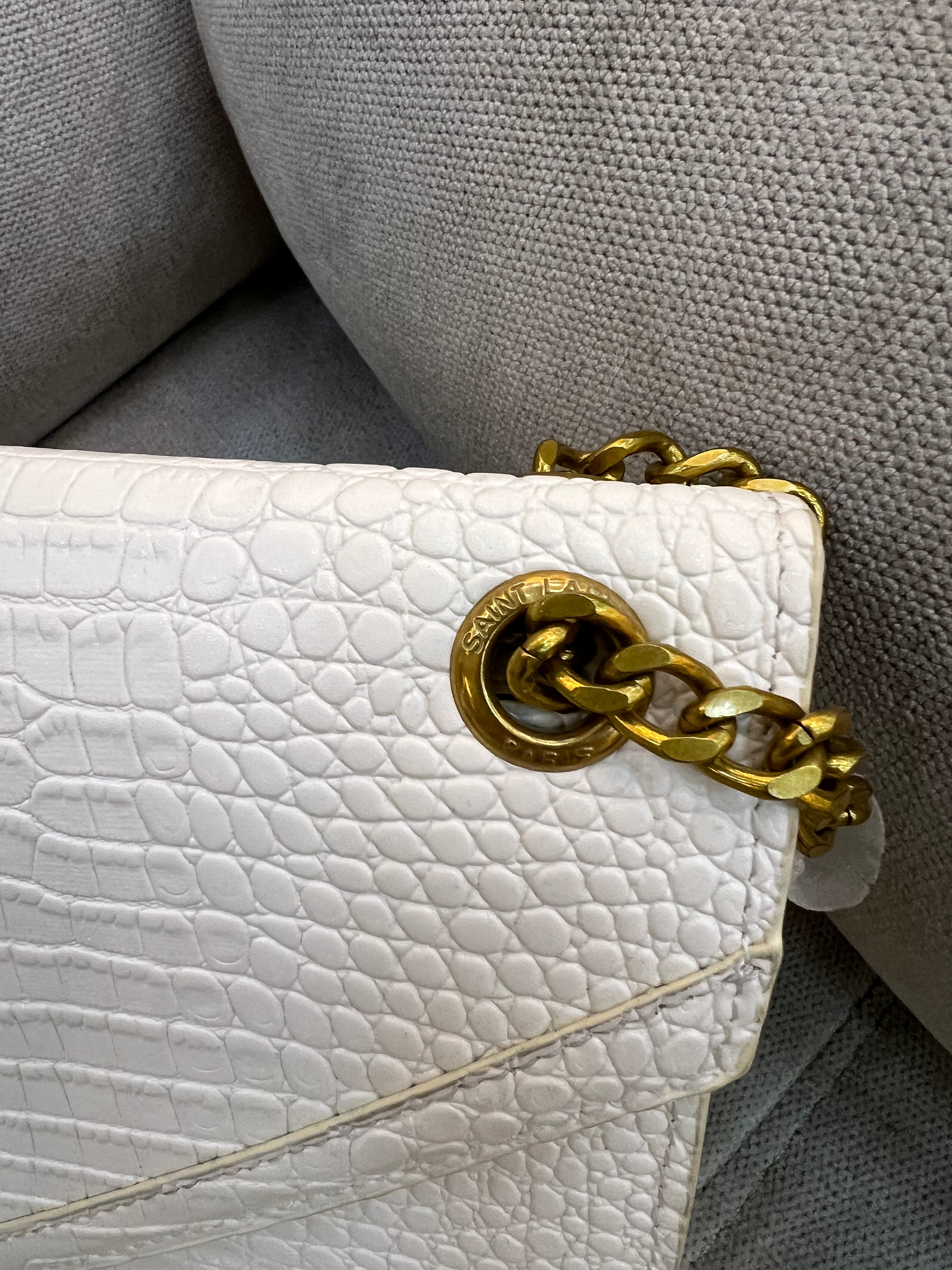 YSL Cassandra clutch crocodile