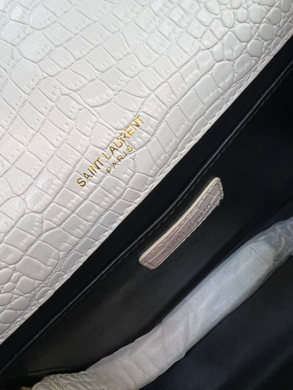 YSL Cassandra clutch crocodile